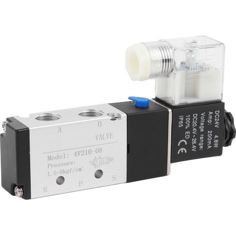 Électrovanne 5/2 Airtac 2 positions avec accessoires (4V210-08 DC24V) - Exclusivité Mexique, distributeur pneumatique 5 voies, kit complet (contactez le vendeur pour silencieux et pièces supplémentair (1/5)