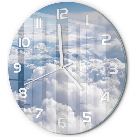 Horloge Murale Ronde Design Original Verre Silencieuse Déco Maison Vue depuis l'avion fi 30 cm (1/5)
