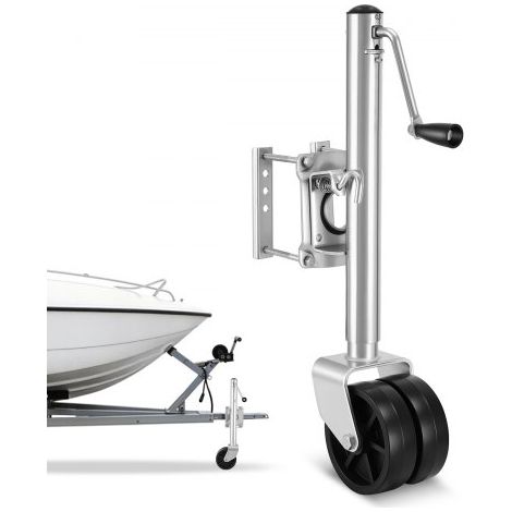 Gato de Remolque con Rueda, Capacidad de Carga de 907 kg, con Rueda de PP y Mango Ergonómico, Rango de Elevación de 381 - 685 mm, Giratorio de 90°, para Autocaravanas, Barcos, Remolques (1/5)