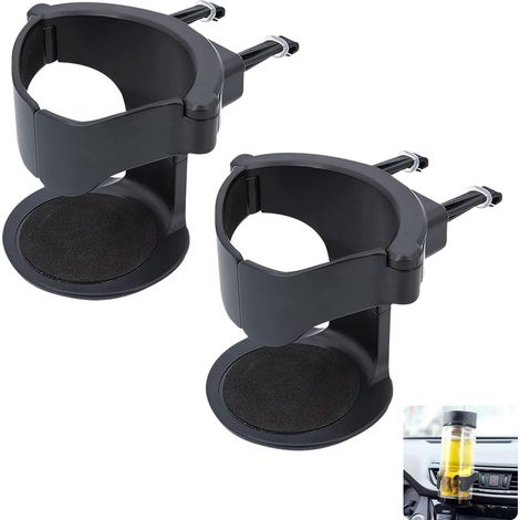 Lot de 2 Porte-Gobelets Voiture pour Grille d'Aération, Réglables, Antidérapants, pour Canettes et Bouteilles (1/5)