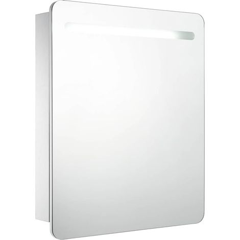 Armadietto Bagno Mobile da Bagno con Specchio e LED 68x9x80 cm (1/5)