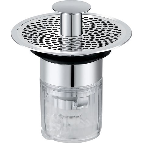 Bonde Lavabo Universel, Bouchon de Lavabo Pop-Up, Bonde de Lavabo avec crépine Anti-colmatage, Bouchon Lavabo Universel avec Valve à Eau magnétique 34-38mm (1/5)