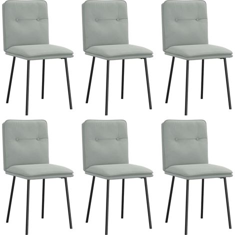 Lot de 6 Chaises à manger,Chaise de cuisine gris clair velours CFW93117 (1/5)