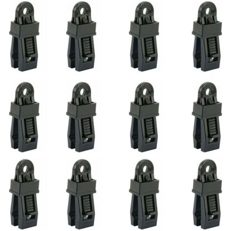 Robuste Planenclips – Clips für Zelte, Auto-Sonnenschutz, Pools – 12er-Pack – Schwarz (1/4)