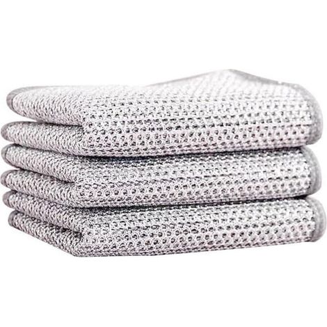(10 Pièces) Chiffon De Nettoyage En Métal – Éponge Métallique Pour Taches Tenaces,Chiffons À Vaisselle Polyvalents En Label (1/4)