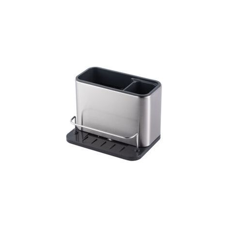 Organizador de fregadero, soporte para esponja de acero inoxidable para fregadero de cocina, soporte para esponja con bandeja antigoteo, soporte para utensilios de cocina, soporte para esponja de coci
