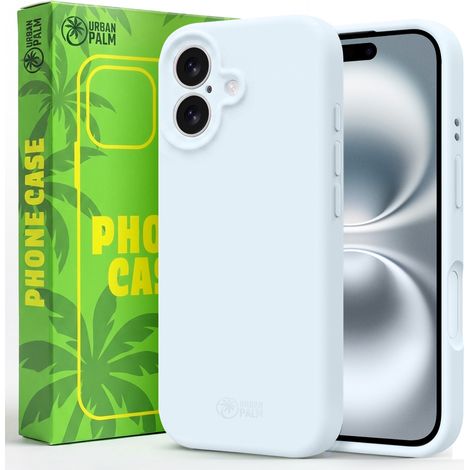 Funda UrbanPalm para iPhone 16, de silicona, compatible con MagSafe, color azul paloma. (1/5)
