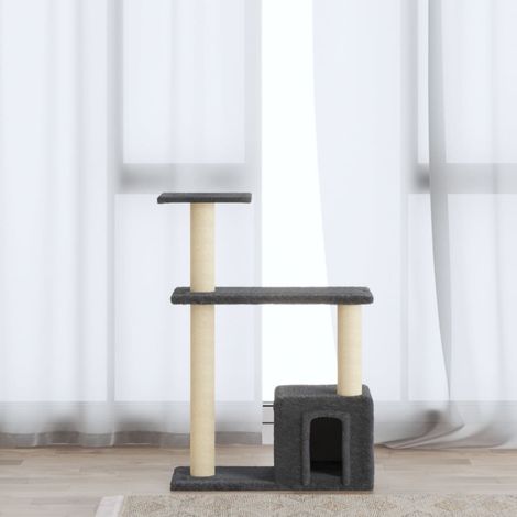 Arbre à chat,Tour à chat tout-en-un avec griffoirs en sisal Gris foncé 70 cm -BN9917 (1/4)