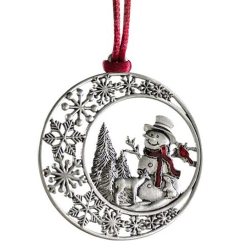 Pendentif Arbre de Noël en Métal Étain - Décoration DIY pour Sapin, Fête à la Maison (1/5)