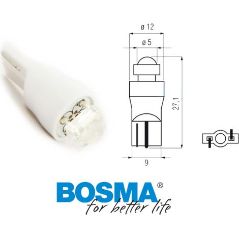 BOSMA Glühbirne 12V 1xLED T10 WEISS 6000K DIAMANT BLISTER 2 STK.