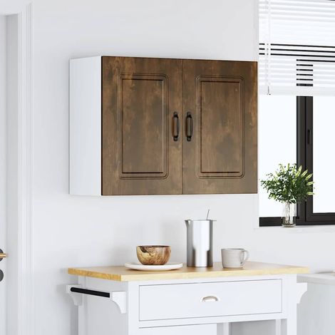 Pensile da Cucina Mobile pensile Kalmar Rovere Fumo in Legno Multistrato (1/5)