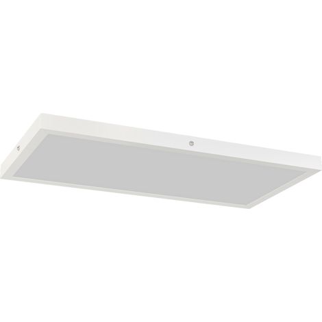 Set 2 Plafoniere LED Sottili e Minimal 60x30x3,7 cm con Colore Regolabile in Acciaio e Plastica Bianco (1/5)