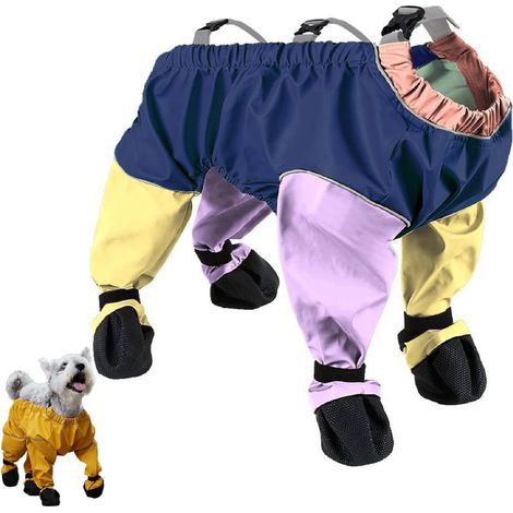Combinaison Hivernale Pour Chien - Pantalon Avec Bottes Intégrées Imperméable Antidérapant - Suspendus Réglables - XL (1/5)