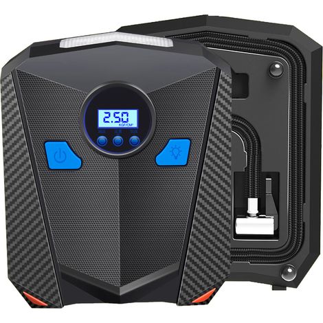 Ortviai Pompe à Air Automobile 12 V avec Écran Numérique et Lampe LED pour Pneus SUV, Vélos, Moto et Camions (1/5)