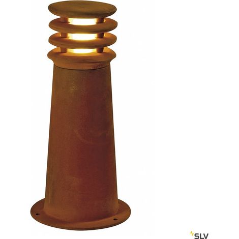 Borne extérieure RUSTY® 40 ronde fonte rouillée E27 11W max IP55 bord mer - SLV - 229020