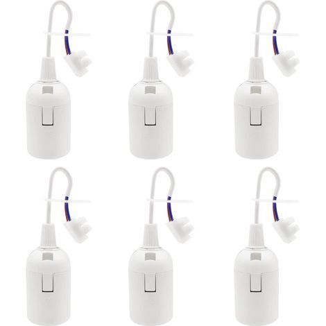 6 Pièces Douille E27 Support D'ampoule 4A 250V Douille Chantier pour Ampoules à Incandescence et Ampoules LED ou Industrie (max.60W/ Blanc) (1/5)