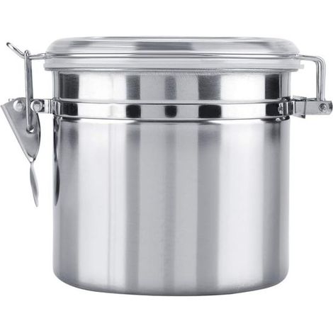 Contenitori ermetici in acciaio inox per conservare tè, zucchero e chicchi di caffè in cucina, capacità 1100 ml. (1/5)