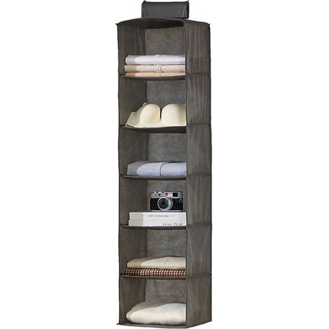 Étagère suspendue, organisateur d'armoire de rangement à suspendre, étagères de rangement suspendues, organisateur de vêtements, gain de place et rangement pliable pour chambre à coucher (motif, 6 poc (1/5)