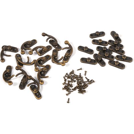 12X Antique Decorative Jewelry Gift Wine Wooden Box Hasp Latch Hook With Screws