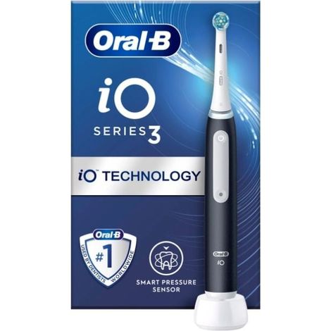 Oral-B Serie iO3 Spazzolino elettrico Ricaricabile Per adulti Nero opaco Numero di testine incluse: 1 Numero di modalità di spazzolamento: 3