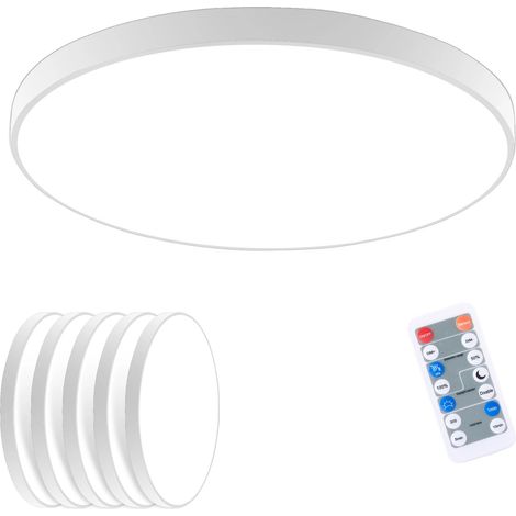 Plafonnier, Capteur de Mouvement LED, Télécommande, BLANC, Lumière Neutre, BLANC, 18W (1/2)
