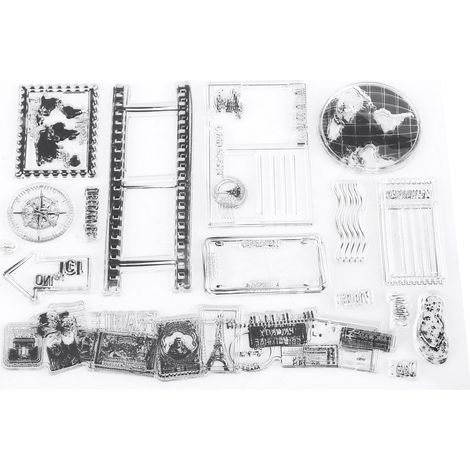 Jeu de tampons silicone 14x18cm pour scrapbooking, cartes photos et cartes postales - sceau en caoutchouc DIY (1/5)