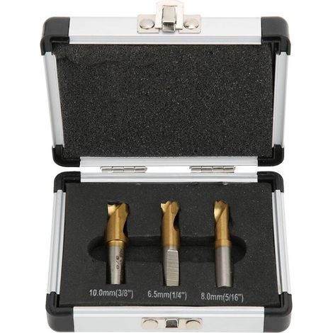Lot de 3 Forets à souder par points, HSS-Co, Titane, 6,5mm 8mm 10mm, Pour panneaux métalliques (1/5)