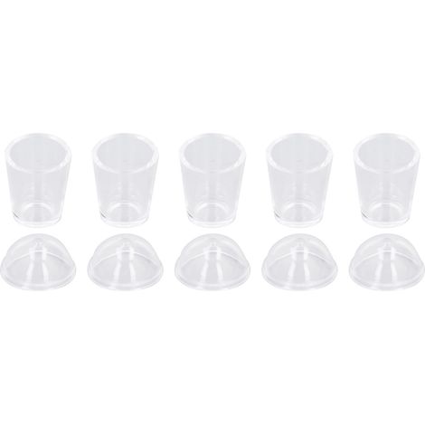 5 tasses de poupée miniature 1/12 échelle, en plastique transparent, style mignon décoratif, tasses à café avec couvercles (1/5)