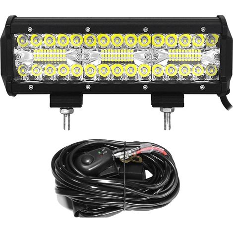 Barre lumineuse LED, haute luminosité, design étanche, 9in 180W avec fil (1/2)
