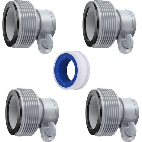 Adaptateur Tuyau Piscine 4 Type B, Adaptateur Tuyau Piscine 32 38, Avec 4 Colliers De Serrage Plastique, Pour Filtres À Sable Et Systèmes D'eau Salée (1/4)
