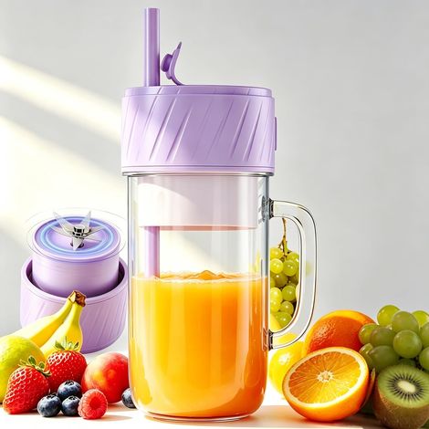 Mixeur à smoothie - 400 ml - Petit mixeur portable - Mixeur portable USB sans BPA - Mini mixeur sur pied pour salle de sport, bureau, voyage, camping (1/5)
