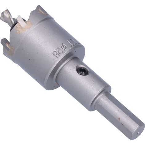 Scie cloche acier rapide 3 lames inclinées coupeuse durable pour métal avec clé hexagonale 28mm (1/5)