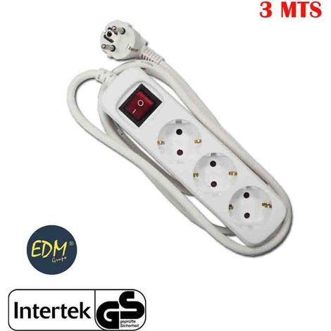 Base Multipla 3 Uscite t/tl 10/16A Schuko + Interruttore 3m 3x1,5mm EDM