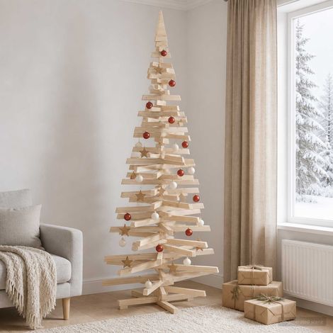 vidaXL Árbol de Navidad de madera KOTKA 240 cm Madera de Pino Maciza (1/5)