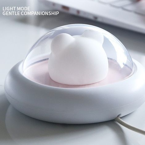 Veilleuse miniature pour chambre d'enfant, rechargeable par USB, 3 niveaux d'intensité, protection des yeux, minuterie, motif souris mignonne, lampe de chevet bleue (1/5)