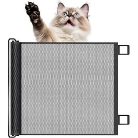 Pair Barrière de sécurité rétractable pour bébé et chien, barrière de sécurité extensible, barrière de sécurité pour chiens et chats pour escaliers, couloirs, intérieur et extérieur - Noir (1/5)