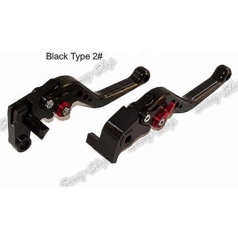 Para Honda CBR1100XX BLACKBIRD 1997 1998 1999 2000 2001 2002 2003 2004 2005 2006 2007 Manetas de freno y embrague CNC cortas (Negro Tipo 2) (1/4)