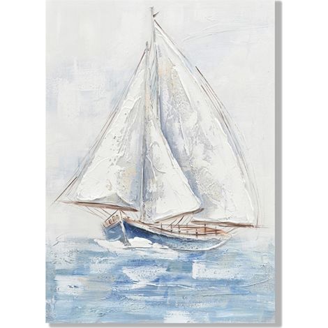 Dekorative Bootswandkunst, Nautische Kunst, Marinedekor, Bootsmalerei, Bild für Wohnzimmer oder Büro
