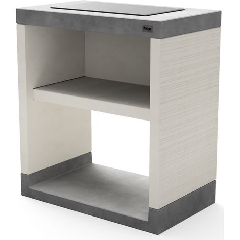 TUOZI - Módulo de soporte PLAN/VENIT Electric 78 para Barbacoa de Obra Prefabricada (Blanco, Gris - 78 x 47 x 47 cm) - Uso en Exteriores (1/2)