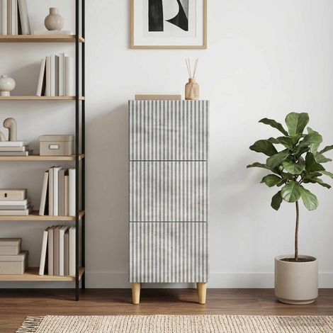 vidaXL Mobile con Cassetti Grigio Cemento 33 x 34,5 x 90 cm (1/5)