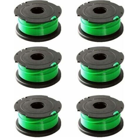 Lot de 6 bobines de fil vert pour débroussailleuse Black & Decker GL7033 GL8033 GL9035 A6482 (1/4)