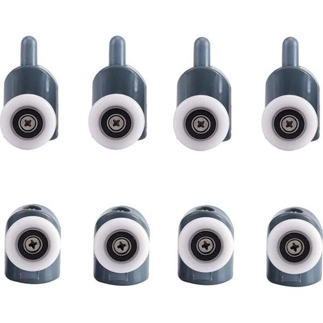 8 Pièces Galets de Porte de Douche Roulette Porte de Douche Roulette Porte Coulissante Galet Porte Rouleau Roulette Roue Rouleaux De Porte De Douche pour Porte Douche Salle de Bain 25mm