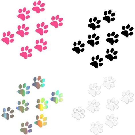 32-Piece Car Stickers - Funny Car Body Motorcycle Helmet Bicycle Glass Stickers, Paws Dog Paws Cat Paw Dog Paw Stickers for Car or Motorcycle, Bicycle or Scooter (1/4)
