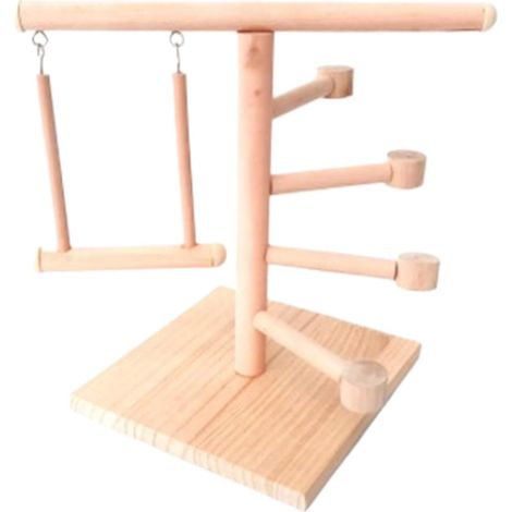 Aire de jeu pour oiseaux - support pour perroquet en bois - jouet (1/5)