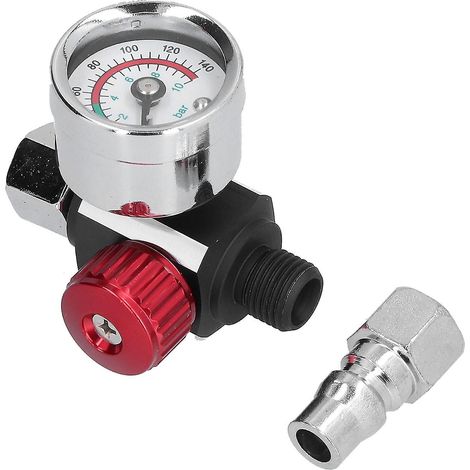Air Pressure Regulator 1/4in Alloy Paint Spray Gun Pressure Regulator Valve For Adjusting Pressure (1/3)