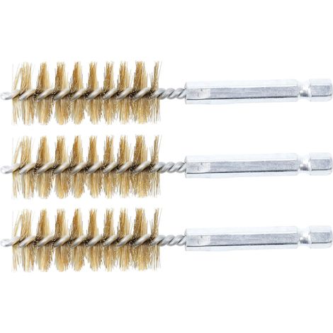 Spazzola in ottone 19 mm 6,3 mm (1/4") 3 pz.