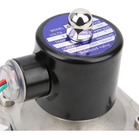 Électrovanne G1'' en acier inoxydable, normalement fermée, à action directe, pour eau, air ou courant alternatif 380 V CA (1/5)