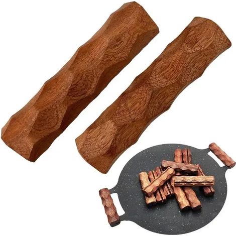 Poignée de rechange en bois pour poêle à barbecue, anti-brûlure, résistante à la chaleur et isolée, compatible avec les poêles à sauce, les grils, les plaques de cuisson et les réchauds de camping por (1/4)