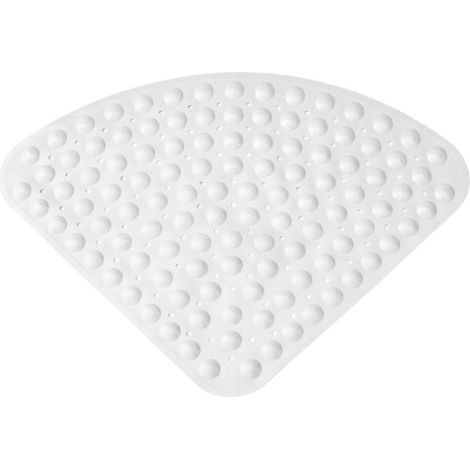 Tapis de Douche d'angle Antidérapant 70x70 cm, avec Ventouses et Trous de Drainage, pour la Douche Intérieure, Tapis de Douche Antidérapant, Blanc (1/5)