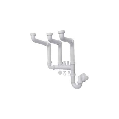 Sifone Moplen Libero 3 Vie con 2 Scarichi 11 2 per Lavello